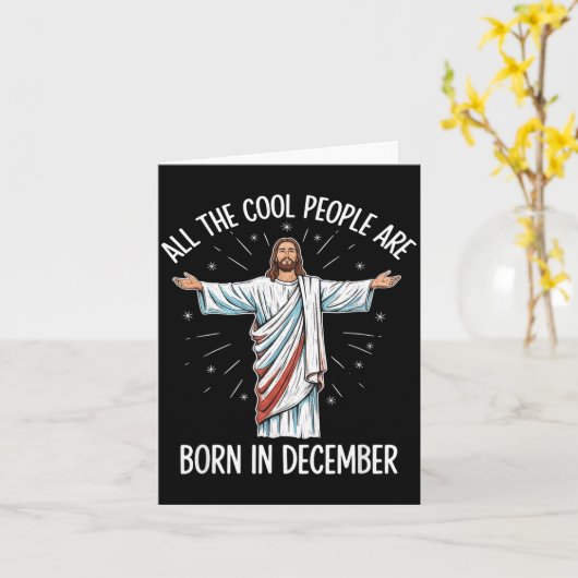 Cool People December Birthday Sritual Theme  Kaart (Gele Bloem)