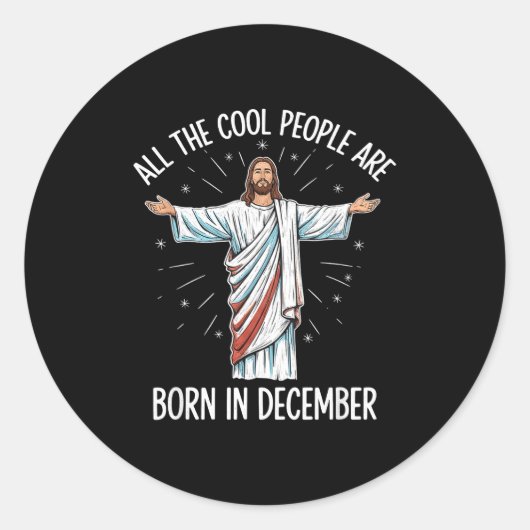 Cool People December Birthday Sritual Theme Ronde Sticker (Voorkant)