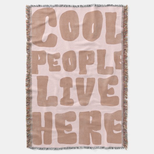 Cool People Live Here Boho Fringe Throw Blanket Deken (Voorkant Verticaal)