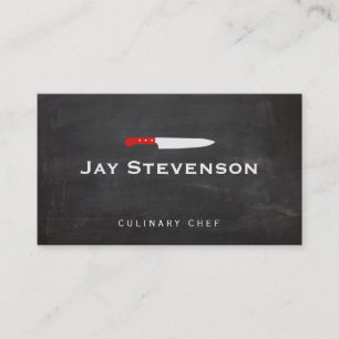 Cool Personal Chef Knife Black Catering Logo Visitekaartje