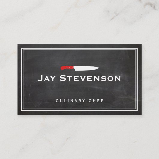Cool Personal Chef Knife Black Catering Logo Visitekaartje (Voorkant)