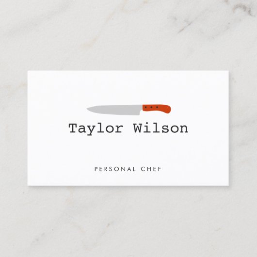 Cool Personal Chef Knife Logo White catering Visitekaartje