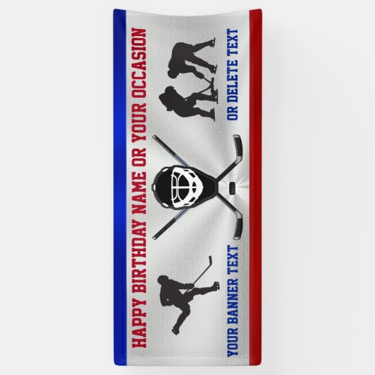 Cool PERSONALIZED Hockey Birthday Banner (Verticaal)