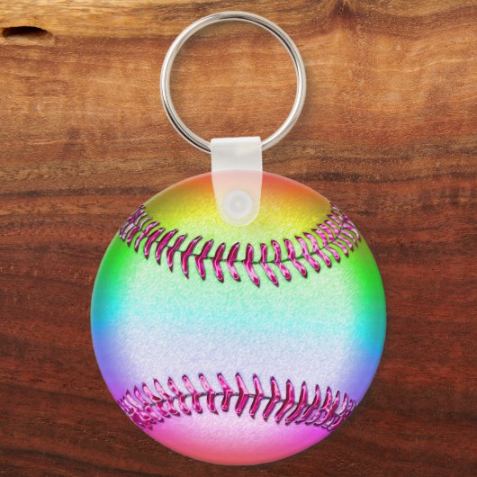 Cool PERSONALIZED Multicolor Softball-Sleutelhange Sleutelhanger (Achterkant)