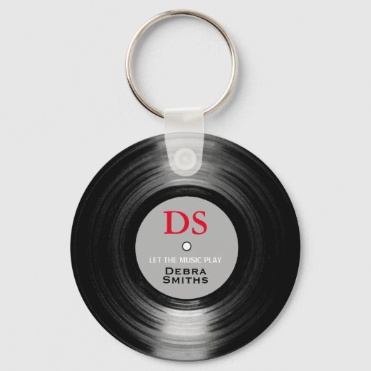 Cool Personalized Music Vinyl Record Sleutelhanger (Voorkant)