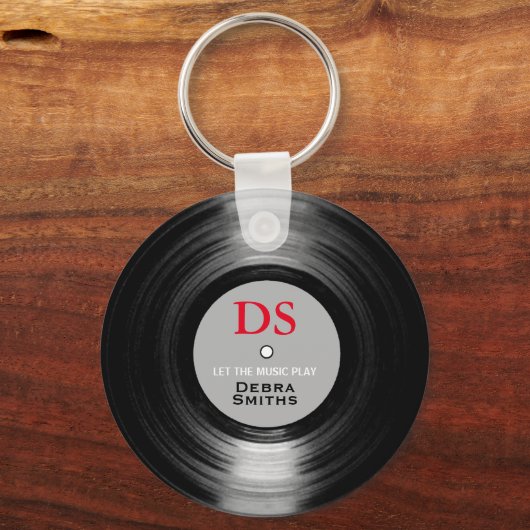 Cool Personalized Music Vinyl Record Sleutelhanger (Achterkant)