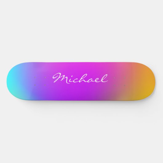 Cool Personalized Neon Ombre Persoonlijk Skateboard (Horizontaal)