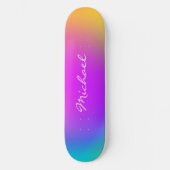 Cool Personalized Neon Ombre Persoonlijk Skateboard (Voorkant)