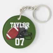 Cool Persoonlijke football player Name and Number Sleutelhanger (Achterkant)