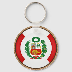 Cool Peru-vlaggenzegel Sleutelhanger