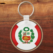 Cool Peru-vlaggenzegel Sleutelhanger (Voorkant)