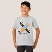 Cool Peuter Vliegtuigliefhebbers Voeg naam toe T-shirt (Voorkant volledig)