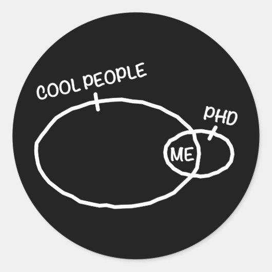 Cool PhD-sticker Ronde Sticker (Voorkant)