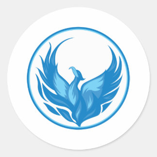Cool Phoenix Bird Design Ronde Sticker