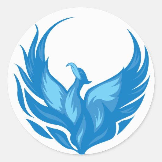 Cool Phoenix Bird Design Ronde Sticker (Voorkant)