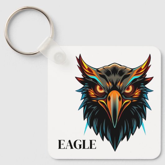 Cool Phoenix Eagle Mascotte Logo Sleutelhanger (Voorkant)