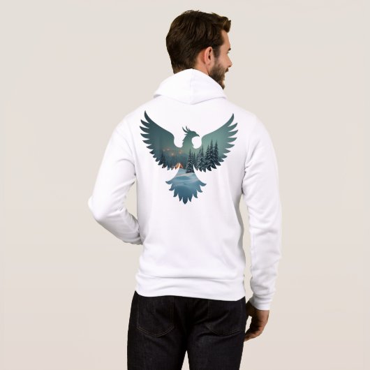 Cool Phoenix Kerstlandschap Hoodie (Achterkant volledig)
