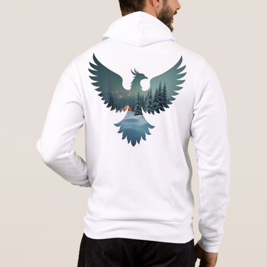Cool Phoenix Kerstlandschap Hoodie (Achterkant)
