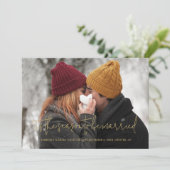 Cool Photo Christmas Wedding Elegant Modern Script Save The Date (Staand voorkant)