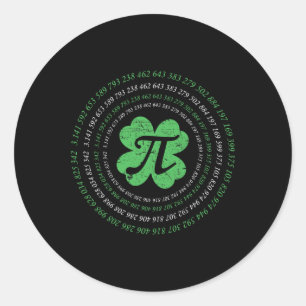Cool Pi Day Shamrock Saint Patrick's Day Wiskunde  Ronde Sticker