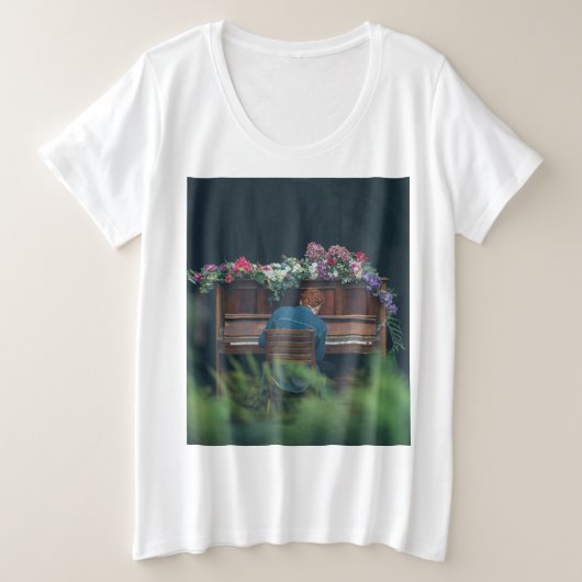 Cool Piano Artwork Grote Maat T-shirt (Design voorkant)
