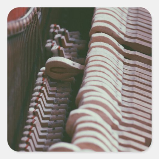 Cool Piano Artwork Vierkante Sticker (Voorkant)