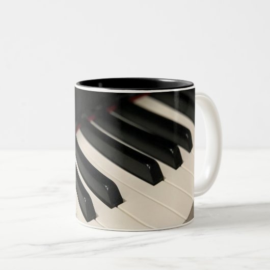 Cool Piano Design Tweekleurige Koffiemok (Voorkant rechts)