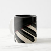 Cool Piano Design Tweekleurige Koffiemok (Voorkant links)