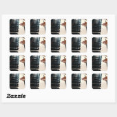 Cool Piano Design Vierkante Sticker (Vel)