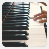 Cool Piano Design Vierkante Sticker (Voorkant)