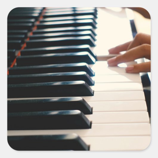 Cool Piano Design Vierkante Sticker (Voorkant)