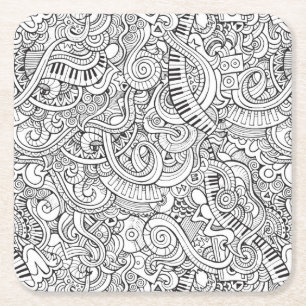Cool Piano en Keyboard Musical Thmed Kartonnen Onderzetters