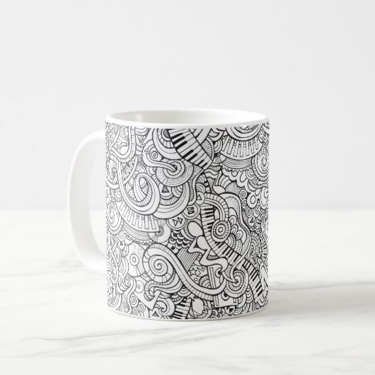 Cool Piano en Keyboard Musical Thmed Koffiemok (Voorkant links)