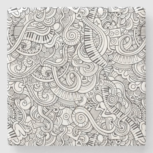 Cool Piano en Keyboard Musical Thmed Stenen Onderzetter (Voorkant)