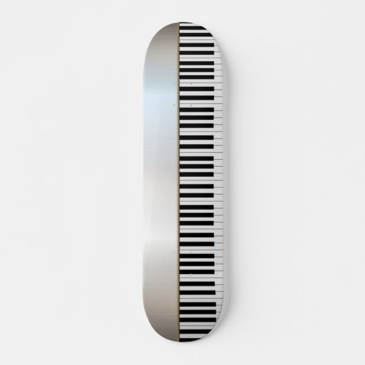 Cool Piano Keys, zilver Persoonlijk Skateboard (Voorkant)