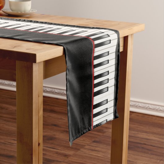 Cool Piano party muziekliefhebbers table runner Korte Tafelloper (Voorbeeld)