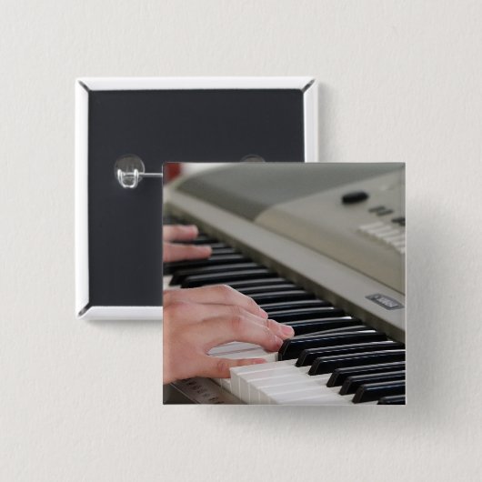 Cool Piano Vierkante Button 5,1 Cm (Voorkant /achterkant)