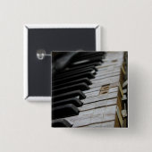 Cool Piano Vierkante Button 5,1 Cm (Voorkant /achterkant)