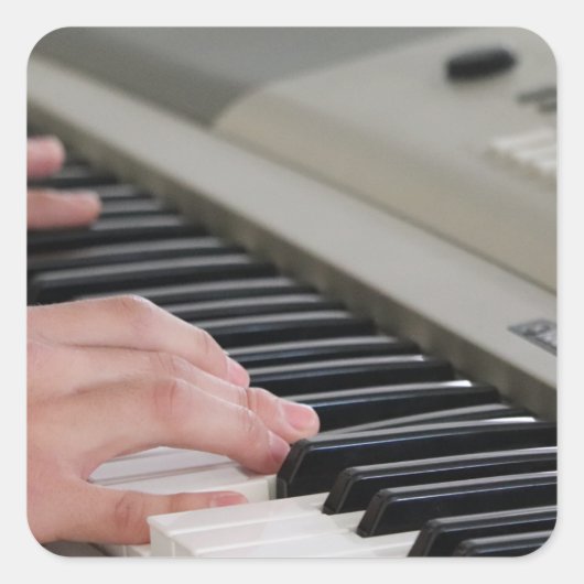 Cool Piano Vierkante Sticker (Voorkant)