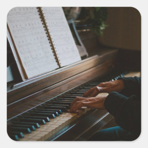 Cool Piano Vierkante Sticker