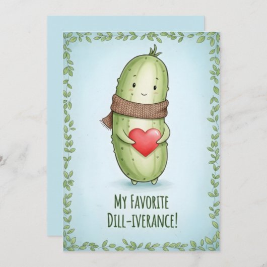 Cool Pickle Lover Dill With It funny pun gift Bedankkaart (Voorkant / Achterkant)