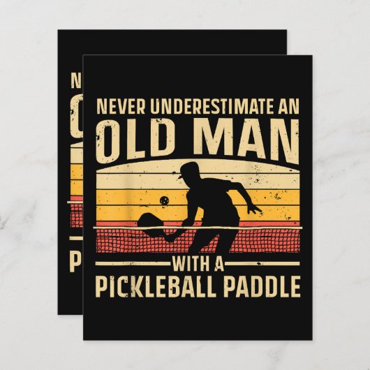Cool Pickleball Art voor mannen Paddle Picklebal (Voorkant / Achterkant)