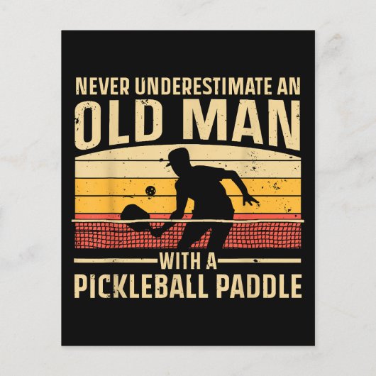 Cool Pickleball Art voor mannen Paddle Picklebal (Achterkant)