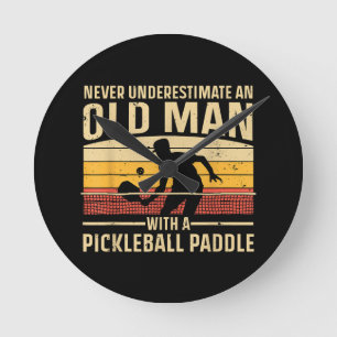 Cool Pickleball Art voor mannen Paddle Picklebal Ronde Klok