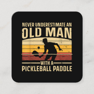 Cool Pickleball Art voor mannen Paddle Picklebal Vierkante Visitekaartje
