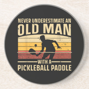 Cool Pickleball Art voor mannen Paddle Picklebal Zandsteen Onderzetter