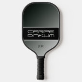 Cool Pickleball Dink Pun Gradient Initialen Zwart Paddle (Achterkant)