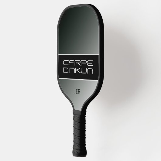 Cool Pickleball Dink Pun Gradient Initialen Zwart Pickleball Paddle (Links)