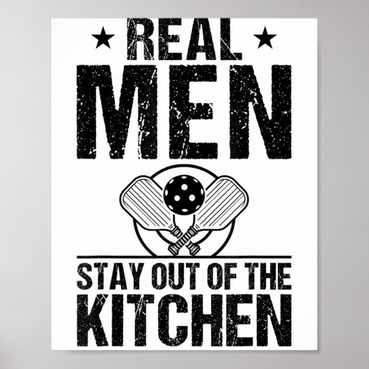 Cool pickleball echte mannen blijven uit de keuken poster (Voorkant)