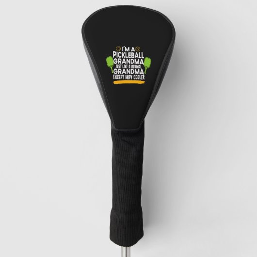 Cool Pickleball Grandma met Pickleball Paddle Golfheadcover (Voorkant)
